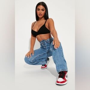 Fashion Nova Crossover Waist Medium Acid Wash Jeans 7